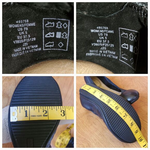 Lands End Ballet Flats Womens Size 7 B (Medium) Black  Leather Slip On Shoes - Picture 12 of 15